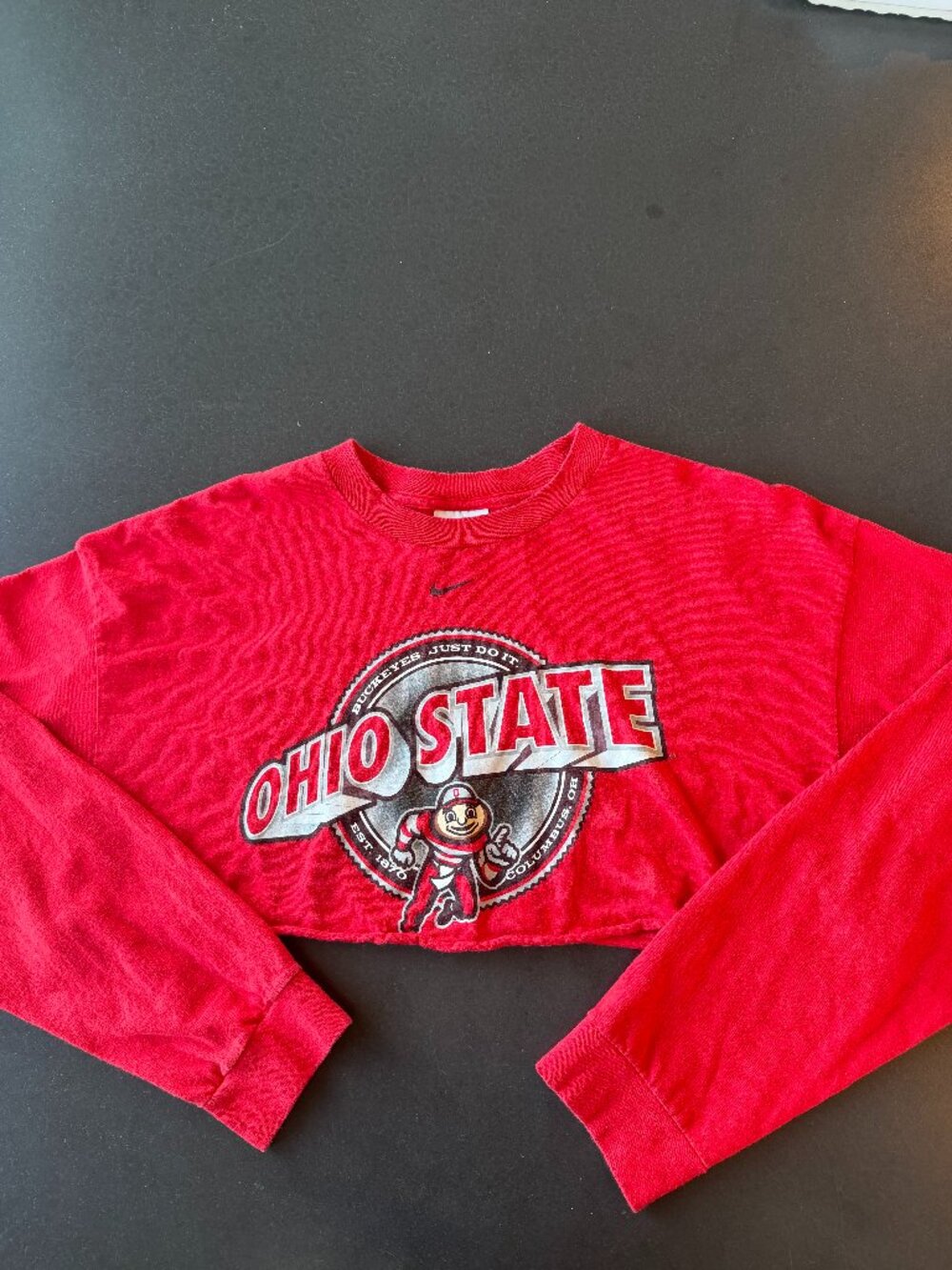 Nike Long Sleeve Cut-Off Ohio State Tee - XL - Red